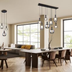 Πολύφωτο Οροφής Ράγα Μαύρο Ματ & Γυαλί DIVA 6xE27 Trio Lighting – 319800632