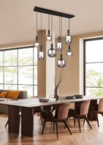 Πολύφωτο Οροφής Ράγα Μαύρο Ματ & Γυαλί DIVA 6xE27 Trio Lighting – 319800632