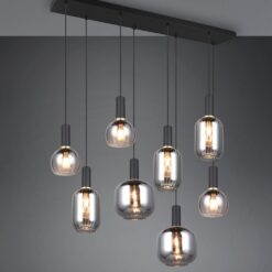 Πολύφωτο Οροφής Ράγα Μαύρο Ματ & Γυαλί DIVA 8xE27 Trio Lighting – 319800832