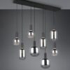 Πολύφωτο Οροφής Ράγα Μαύρο Ματ & Γυαλί DIVA 8xE27 Trio Lighting – 319800832
