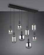 Πολύφωτο Οροφής Ράγα Μαύρο Ματ & Γυαλί DIVA 8xE27 Trio Lighting – 319800832