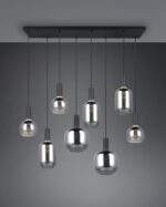 Πολύφωτο Οροφής Ράγα Μαύρο Ματ & Γυαλί DIVA 8xE27 Trio Lighting – 319800832
