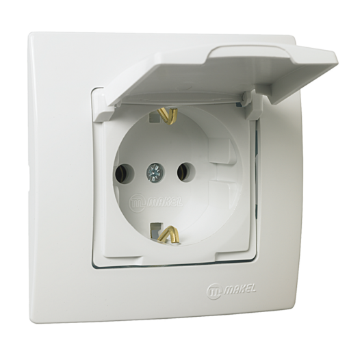 Πρίζα σούκο με καπάκι βακελίτου λευκή Makel Lillium Natural Kare – 32001029