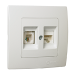 Πρίζα τηλεφώνου-δικτύου RJ11+RJ45 CAT5 διπλή λευκή Makel Lillium Natural Kare – 32001037