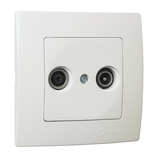 Πρίζα TV-RADIO διελεύσεως λευκή Makel Lillium Natural Kare – 32001060