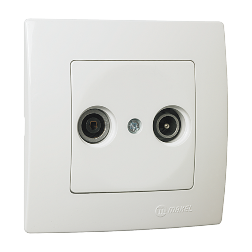Πρίζα TV-RADIO τερματική λευκή Makel Lillium Natural Kare – 32001065