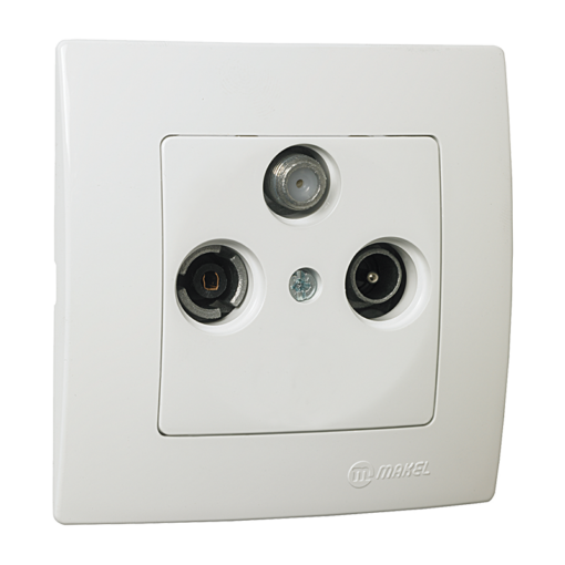Πρίζα SAT-TV-RADIO τερματική λευκή Makel Lillium Natural Kare – 32001067