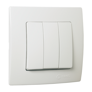 Διακόπτης τριπλός λευκός Makel Lillium Natural Kare – 32001091
