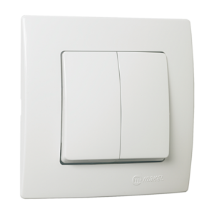 Διακόπτης διπλός κομμυτατέρ λευκός Makel Lillium Natural Kare – 32001103