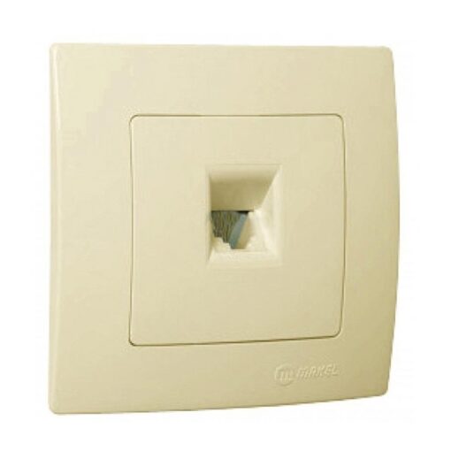 Πρίζα τηλεφώνου RJ11 μονή μπεζ Makel Lillium Natural Kare – 32010014