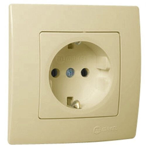 Πρίζα σούκο βακελίτου μπεζ Makel Lillium Natural Kare – 32010028