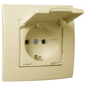 Πρίζα σούκο με καπάκι βακελίτου μπεζ Makel Lillium Natural Kare – 32010029