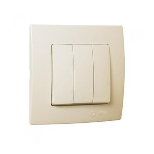 Διακόπτης τριπλός μπεζ Makel Lillium Natural Kare – 32010091