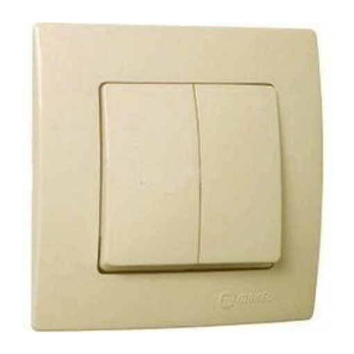 Διακόπτης διπλός κομμυτατέρ μπεζ Makel Lillium Natural Kare – 32010103