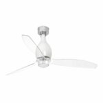 MINI ETERFAN LED Ventilador de techo blanco brillo/transparente con motor DC    FARO – 32020-9