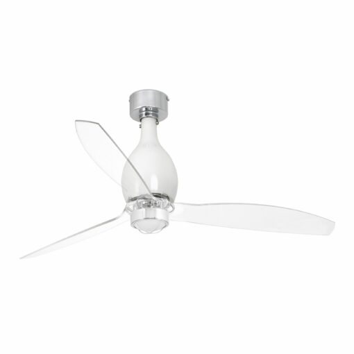 MINI ETERFAN LED Ventilador de techo blanco brillo/transparente con motor DC    FARO – 32020-9