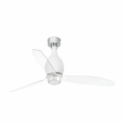 MINI ETERFAN LED Matt white/transparent ceiling fan with DC motor  FARO – 32025-9