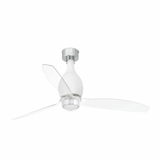 MINI ETERFAN LED Matt white/transparent ceiling fan with DC motor  FARO – 32025-9