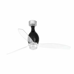 MINI ETERFAN MATT BLACK/TRANSPARENT CEILING FAN WIFARO – 32027