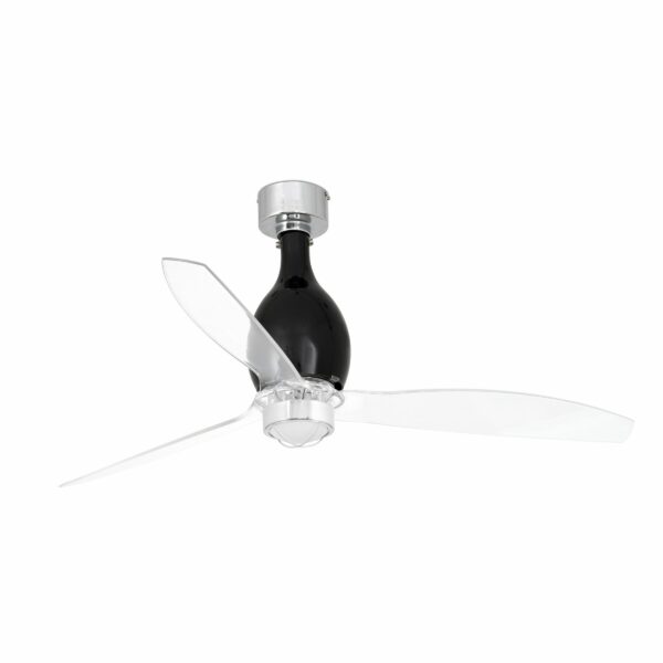 MINI ETERFAN MATT BLACK/TRANSPARENT CEILING FAN WIFARO – 32027