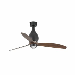MINI ETERFAN MATT BLACK/WOOD CEILING FAN WITH DC MFARO – 32028