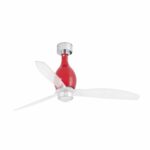 MINI ETERFAN LED Shiny red/transparent ceiling fan with DC motor FARO – 32029-9