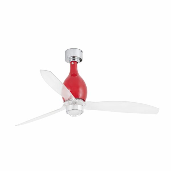 MINI ETERFAN SHINY RED/TRANSPARENT CEILING FAN WITFARO – 32029