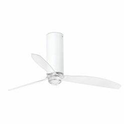 TUBE FAN SHINY WHITE/TRANSPARENT CEILING FAN WITH FARO – 32033