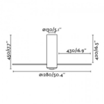 TUBE FAN MATT WHITE/TRANSPARENT CEILING FAN WITH DFARO – 32034