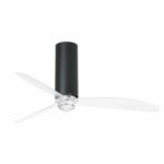 TUBE FAN MATT BLACK/TRANSPARENT CEILING FAN WITH DFARO – 32036