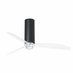 TUBE FAN MATT BLACK/TRANSPARENT CEILING FAN WITH DFARO – 32036