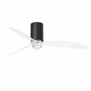 MINI TUBE FAN LED Shiny black/transparent ceiling FAN LED with DC motor   FARO – 32040-10