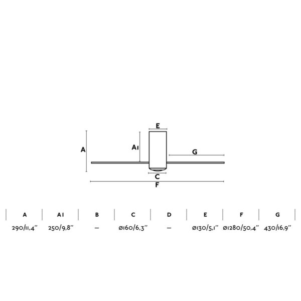 MINI TUBE FAN Ø128 CMS MATT BLACK 3 BLADES        FARO – 32041