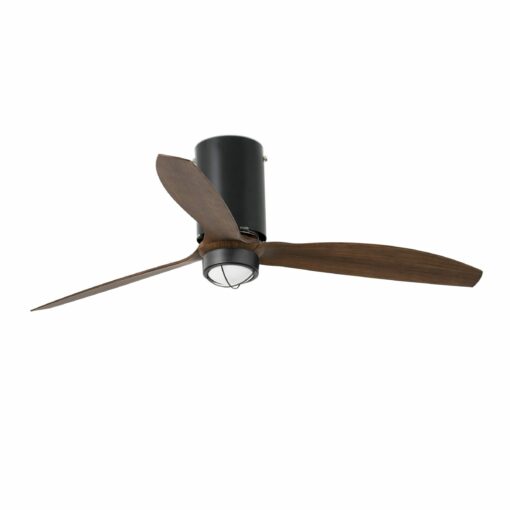 MINI TUBE FAN LED Matt black/wood ceiling DC motor  FARO – 32042-10