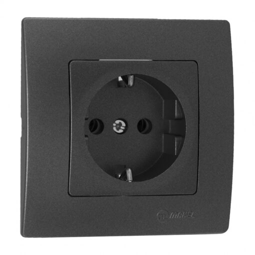 Πρίζα σούκο βακελίτου ανθρακί ματ Makel Lillium Natural Kare – 32050028