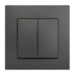 Διακόπτης διπλός κομμυτατέρ ανθρακί ματ Makel Lillium Natural Kare – 32050103