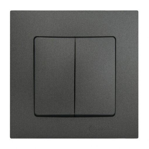 Διακόπτης διπλός κομμυτατέρ ανθρακί ματ Makel Lillium Natural Kare – 32050103