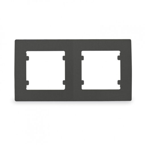 Πλαίσιο 2 θέσεων οριζόντιο ανθρακί ματ Makel Lillium Natural Kare – 32050702