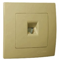 Πρίζα τηλεφώνου RJ11 μονή χρυσό ματ Makel Lillium Natural Kare – 32057014