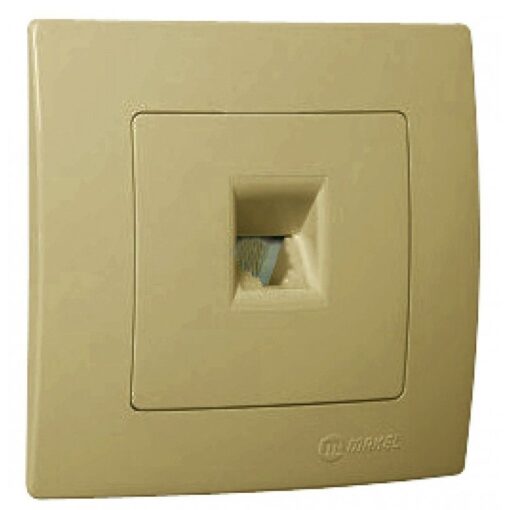 Πρίζα τηλεφώνου RJ11 μονή χρυσό ματ Makel Lillium Natural Kare – 32057014