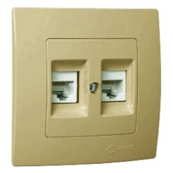 Πρίζα δικτύου RJ45 CAT5 διπλή χρυσό ματ Makel Lillium Natural Kare – 32057036