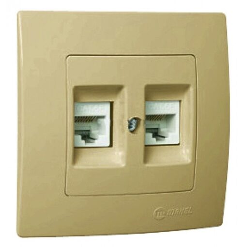 Πρίζα δικτύου RJ45 CAT5 διπλή χρυσό ματ Makel Lillium Natural Kare – 32057036