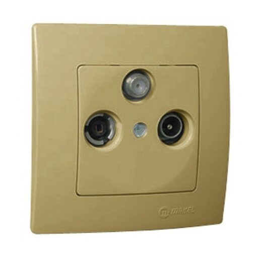Πρίζα SAT-TV-RADIO τερματική χρυσό ματ Makel Lillium Natural Kare – 32057067
