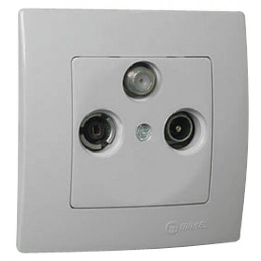 Πρίζα SAT-TV-RADIO διελεύσεως περλέ ματ Makel Lillium Natural Kare – 32100066