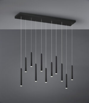 Κρεμαστό Φωτιστικό Ράγα TUBULAR Trio Lighting LED 30W 3850lm Μαύρο Ματ Step Dimmable 3000K – 321611132