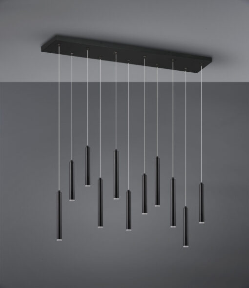 Κρεμαστό Φωτιστικό Ράγα TUBULAR Trio Lighting LED 30W 3850lm Μαύρο Ματ Step Dimmable 3000K – 321611132