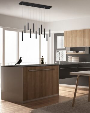 Κρεμαστό Φωτιστικό Ράγα TUBULAR Trio Lighting LED 30W 3850lm Μαύρο Ματ Step Dimmable 3000K – 321611132