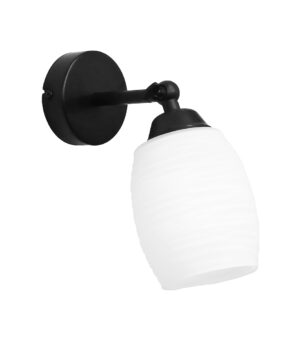 Επιτοίχιο φωτιστικό με μεταλλική βάση μαύρη Γυαλί E/27 Heronia – 01-0395