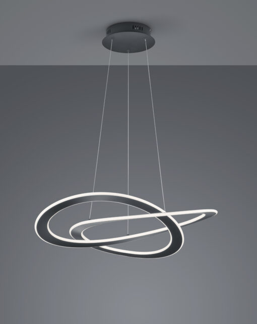 Κρεμαστό Φωτιστικό Trio Lighting LED 52W  Ανθρακί Μεταλλικό Step Dimmable 5650lm 3000K  321710142