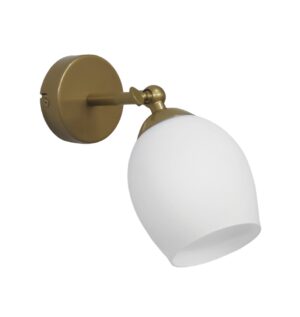 Επιτοίχιο φωτιστικό με μεταλλική βάση χρυσό ματ Γυαλί E/27 Heronia – 01-0379